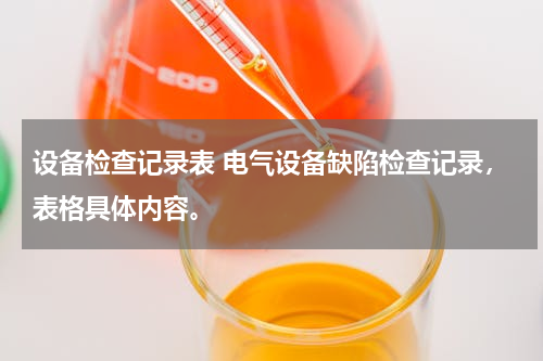 设备检查记录表 电气设备缺陷检查记录，表格具体内容。